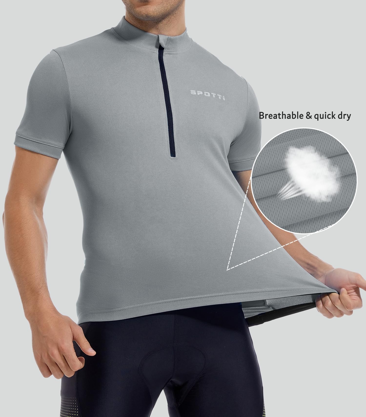 Spotti Men's Cycling Bike Jersey Short Sleeve With 3 Rear Pockets