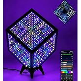 Infinity Mirror Hyper LED Table Lamp, Infinity Mirror Cube Light,7 Inches | Infinity Mirror lamp,Portable USB Powered,16M Colors,Music Sync,App Control,Gamer,Party,Living Room,Bedroom,for All Ages,Gift