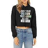 NACRE APPAREL Custom Cropped Hoodie Add Your Photo Text Design Your Own Personalized Sweatshirt for Women