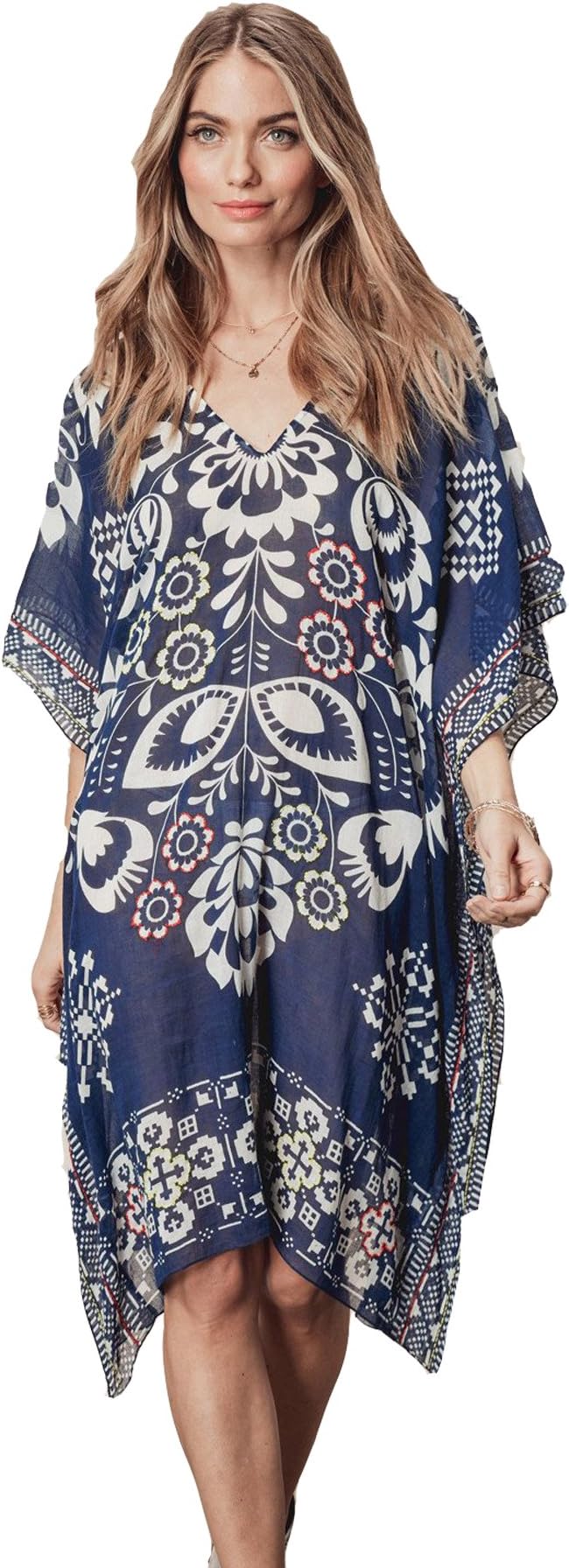 Tkiames Women's Summer Beach Kaftan Maxi Cover Up Casual Long Dress