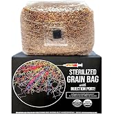 North Spore Organic Sterilized Mushroom Grain Spawn Bag, 3 lb, USDA Organic | Millet &amp; wheat berries, self-healing injection port, 0.2 micron filter patch, trusted by 350K+ growers, Add your own culture