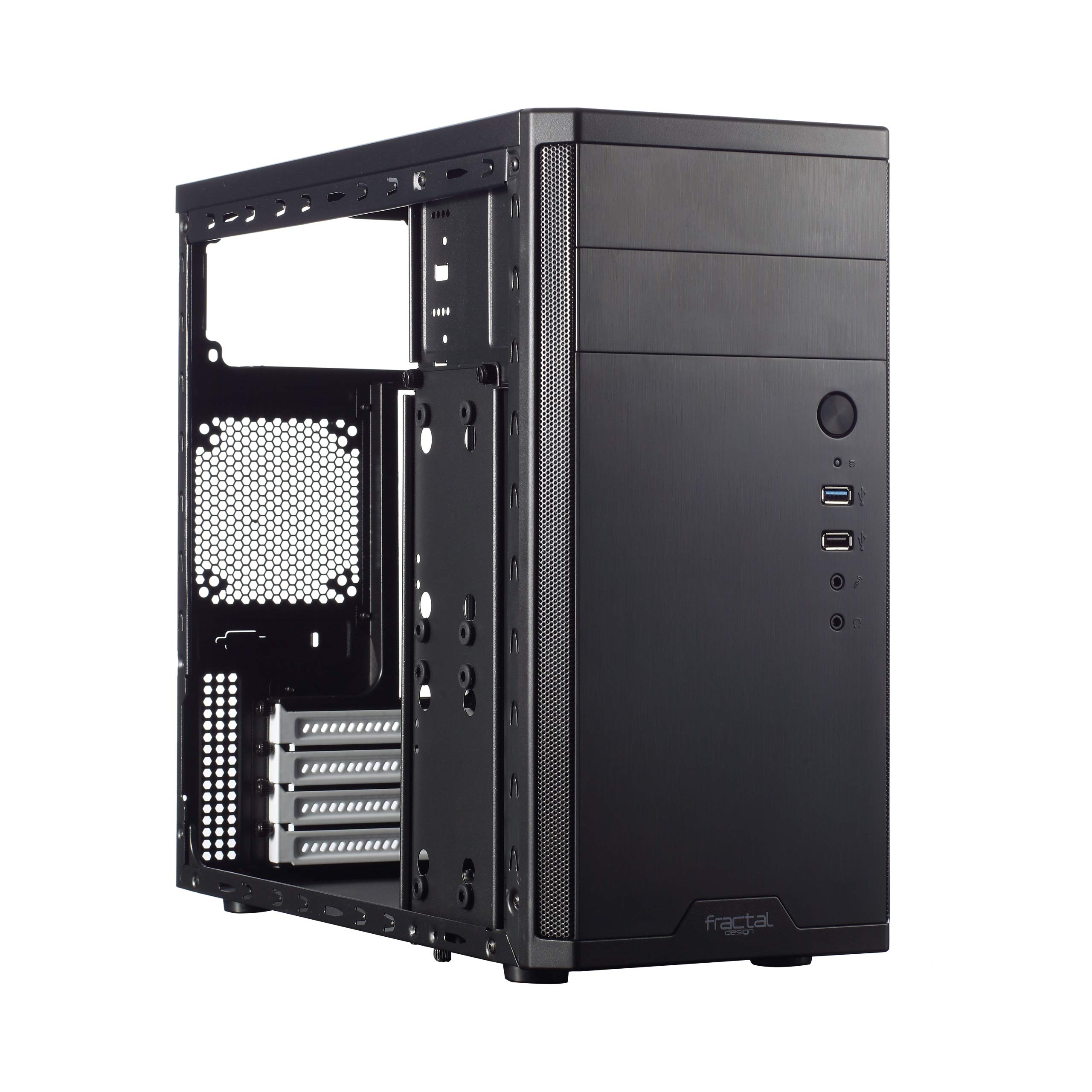 Fractal Design Core 1100 - Mini Tower Computer Case - mATX - High Airflow and Cooling - 1x 120mm Silent Fan Included - Brushed Aluminium - Black