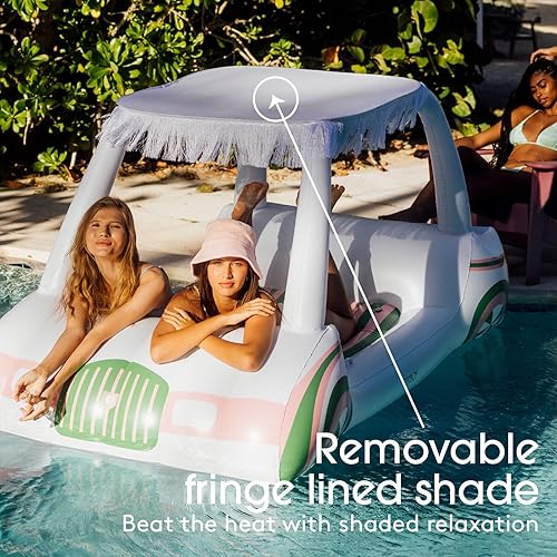 FUNBOY Giant Inflatable Luxury Golf Cart Pool Float, Two Cup