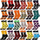 Xtinmee 52 Pieces Halloween Socks for Men and Women Halloween Novelty Socks Halloween Crew Bulk Socks Colorful Pumpkin Bat Spider Socks for Adults Halloween Holiday Gifts, 26 Pairs