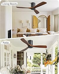 CACI Mall Flush Mount Ceiling Fan - 52 Inch Low