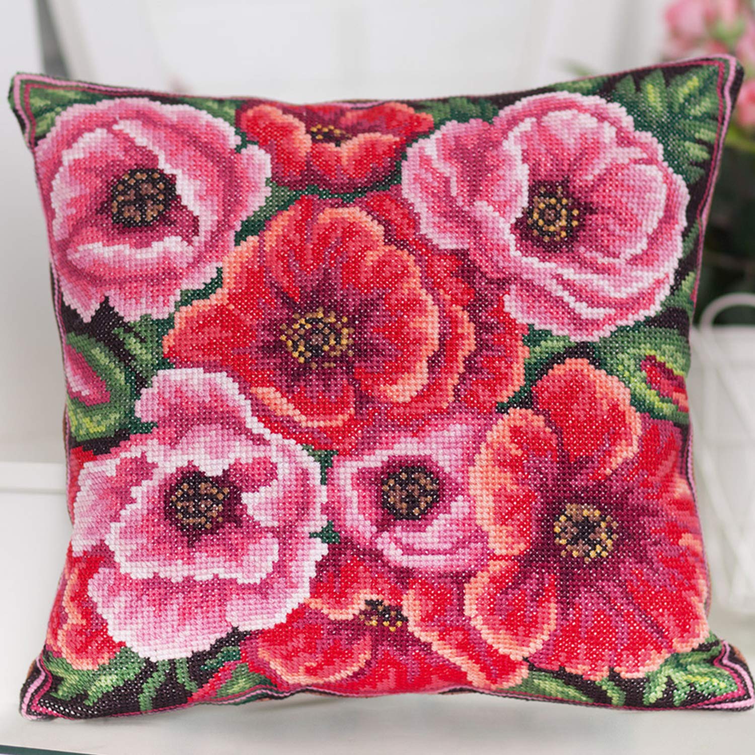 Panna Cross Stitch Cushion Front Kit: Summer Flowers