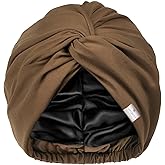 YANIBEST Satin Lined Hair Bonnet for Sleeping, Silk Turban, Hair Wrap Chemo Headwear for Women Natural Curly Hair