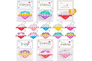 AYGXU Valentines Day Gifts for Kids-30pcs valentines day cards classsroom pop heart,mini pop its bulk,Valentine's Classroom Exchange Cards and Kids Party Favors.Valentines goody bag filler.