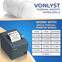 Vonlyst 3 1/8 x 230 Thermal Paper Receipt Roll for