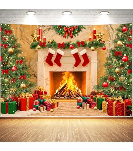 Amazon.com : LYCGS 10x8ft Christmas Photography Backdrop Xmas