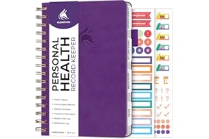 Clever Fox Personal Health Record Keeper – Medical Care Planner – Wellness & Medication Tracker Journal for Patients – Organizer Notebook, Daily Tracking Log Book & Appointment Diary (Purple, A5)