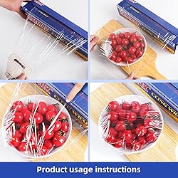 KAMMAK Plastic Food Wrap with Slide Cutter Kitchen