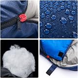 BISINNA Sleeping Bag with Pillow 4 Season Waterproof Warm Blue Right Zip view 4