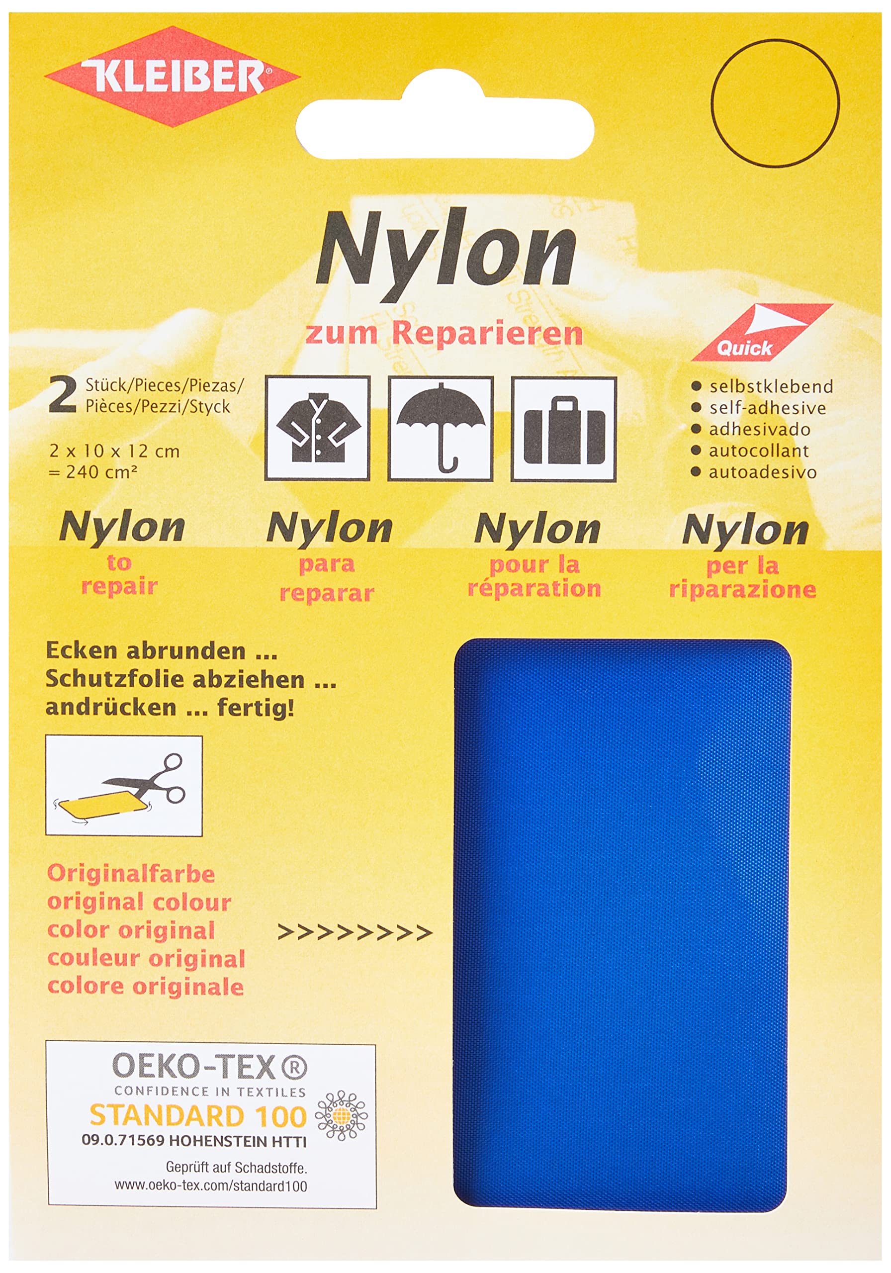 Kleiber Self Adhesive Nylon Repair Material, Royal Blue