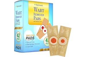 SAMSALI Wart Corn Remover Pads for Feet: 42 Pack 40% Salicylic Acid Extra Strength Bandages for Plantar Warts Corns Small Callus on Feet Hands Toes - Safe Effective Treatment for Adults Teens Blue (42 Pads)