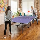 Portable Ping Pong Table,9 FT/8 FT Professional Indoor/Outdoor Table Tennis Tables Game with Net for Adults/Teens,2 Tennis Paddles and 3 Balls- Quick Assembly