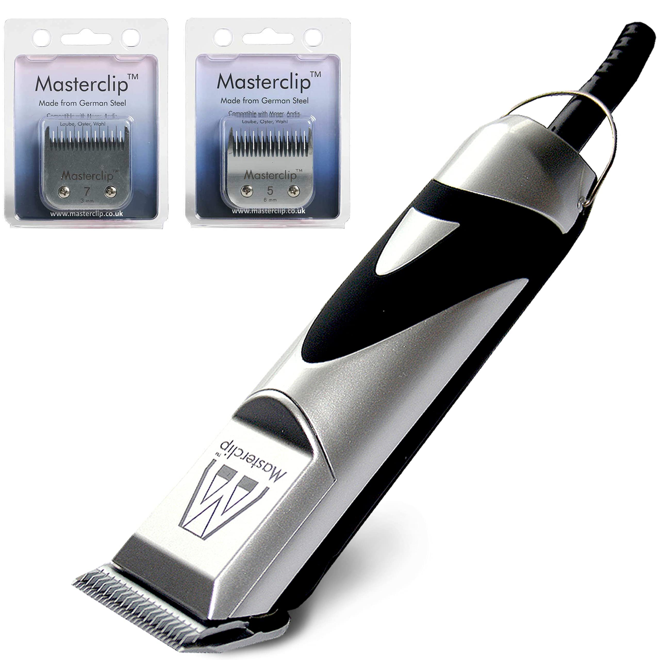 Masterclip Labra|Goldendoodle Dog Clippers – Mains Powered Professional Grooming Set with A5 Blades (10F 7S 5S) – Suitable for Dogs with a Curly Coat