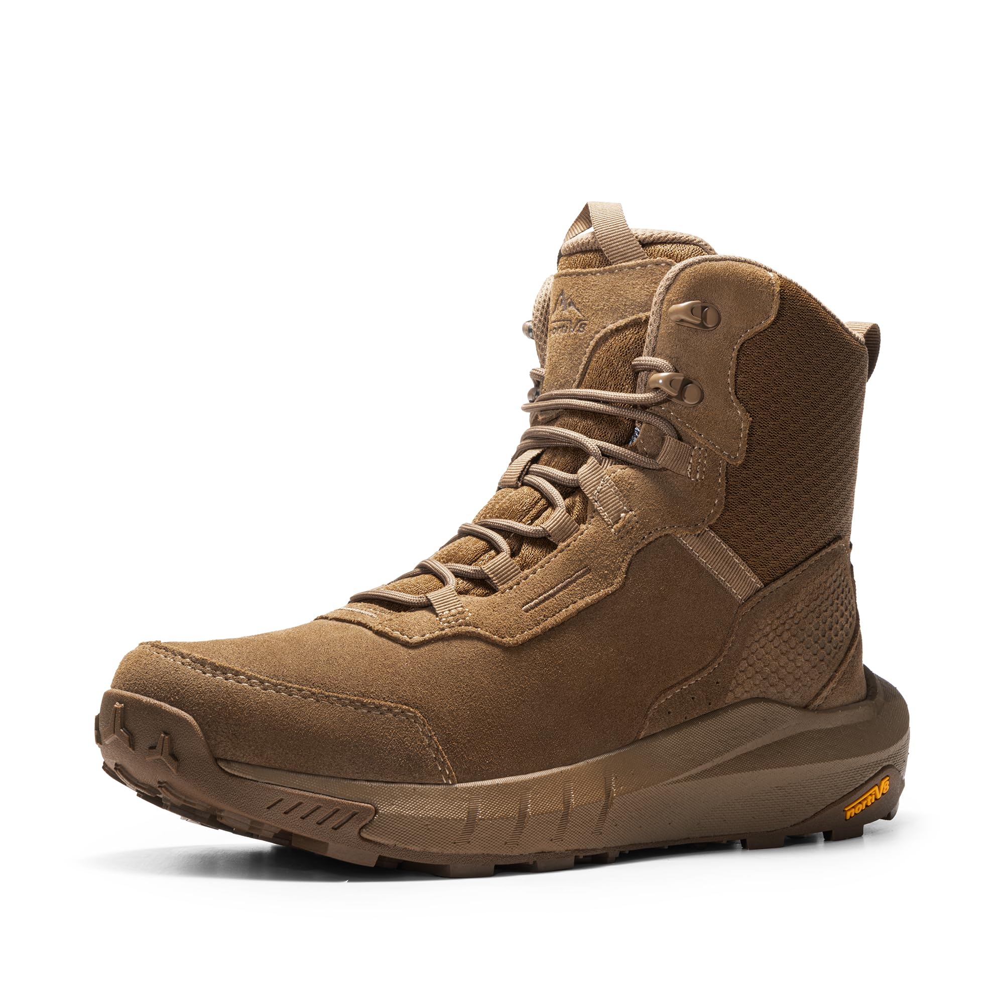 Photo 1 of *DAMAGE* * NORTIV 8 Men's Waterproof Tactical Work Boots Cushion Sole Lightweight Leather Combat Boots with Arch Support Non-Slip Military Motorcycle Hiking Boots HydroRange,Size 14,Coyote,NMUMMT2502