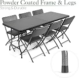 CHRISTOW Garden Table and Chairs Set 6 Seater Rattan Effect Folding Patio view 5