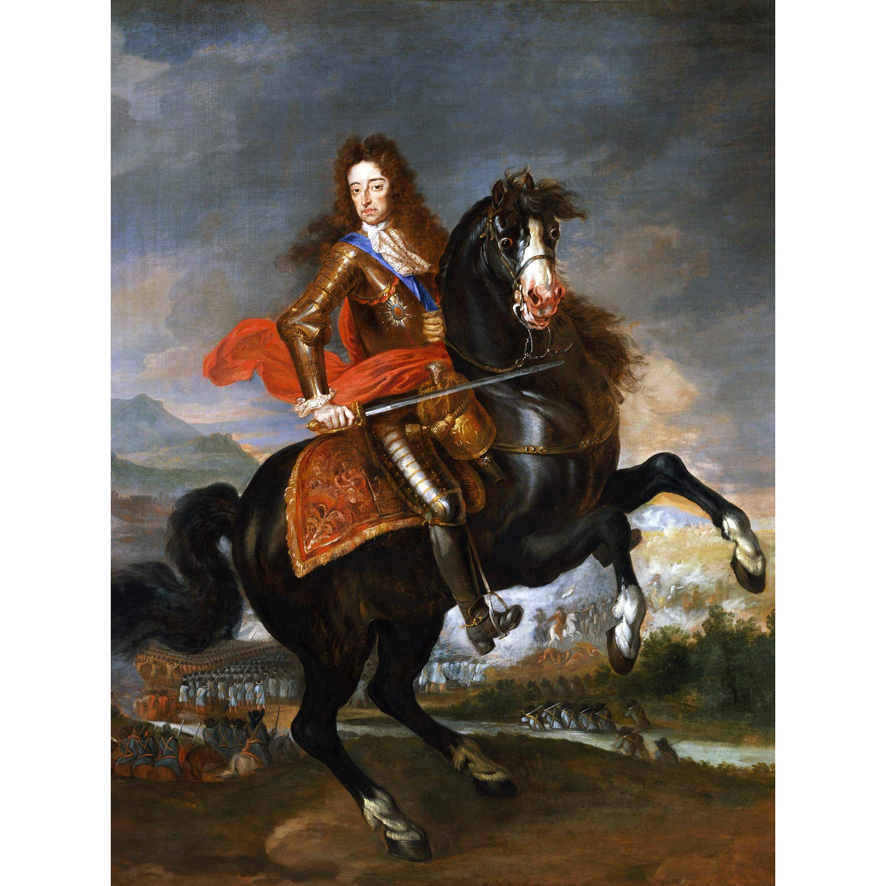 Portrait King William III England Painting Royal Historic Extra Large Wall Art Print Premium Canvas Mural