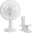 Genesis 6-Inch Clip Convertible Table-Top & Clip Fan Two Quiet Speeds - Ideal For The Home, Office, Dorm, More White