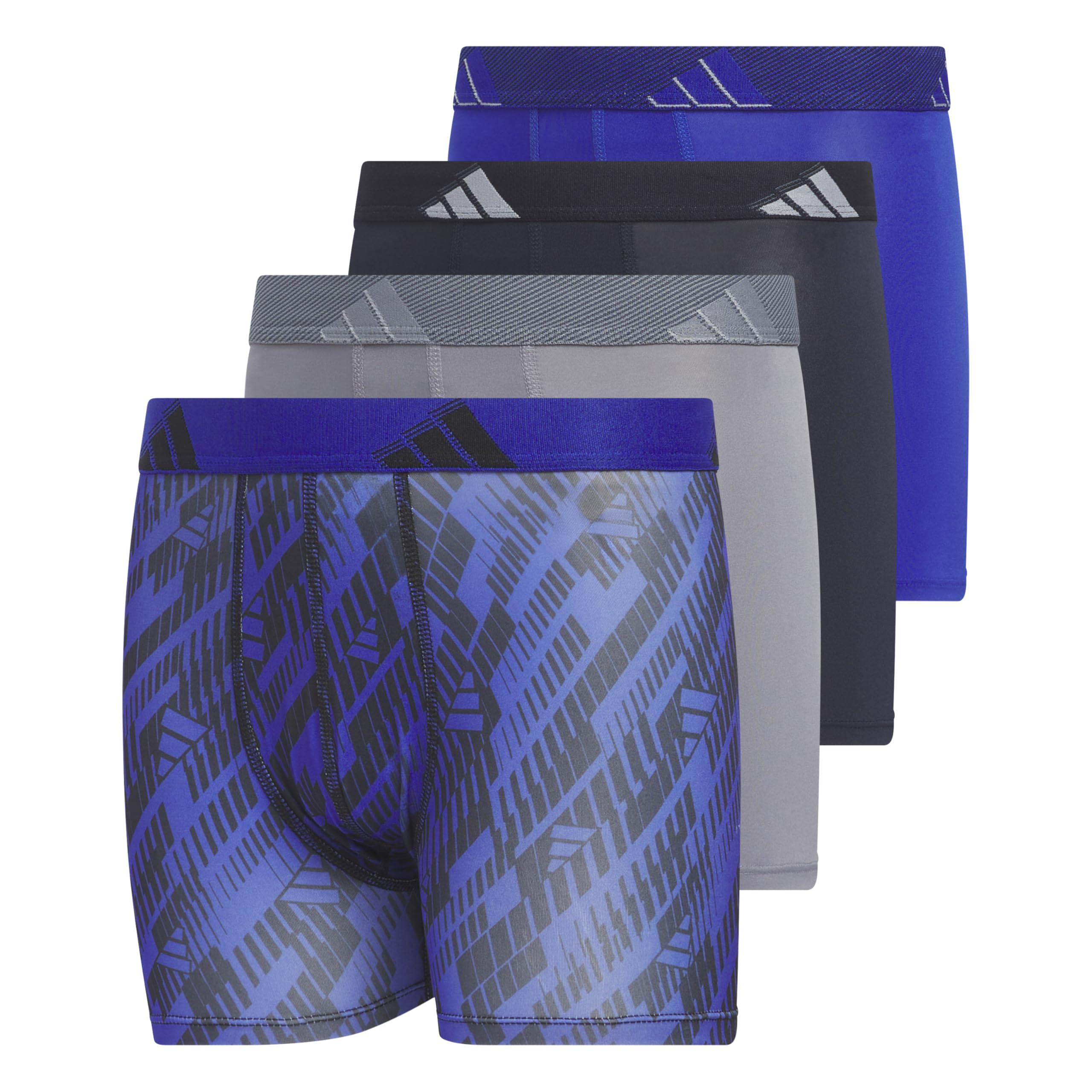 Photo 1 of adidas Youth Performance 4-Pack Boxer Brief, Kids Underwear Boys, Athletic Fit Microfiber Boxer Briefs large