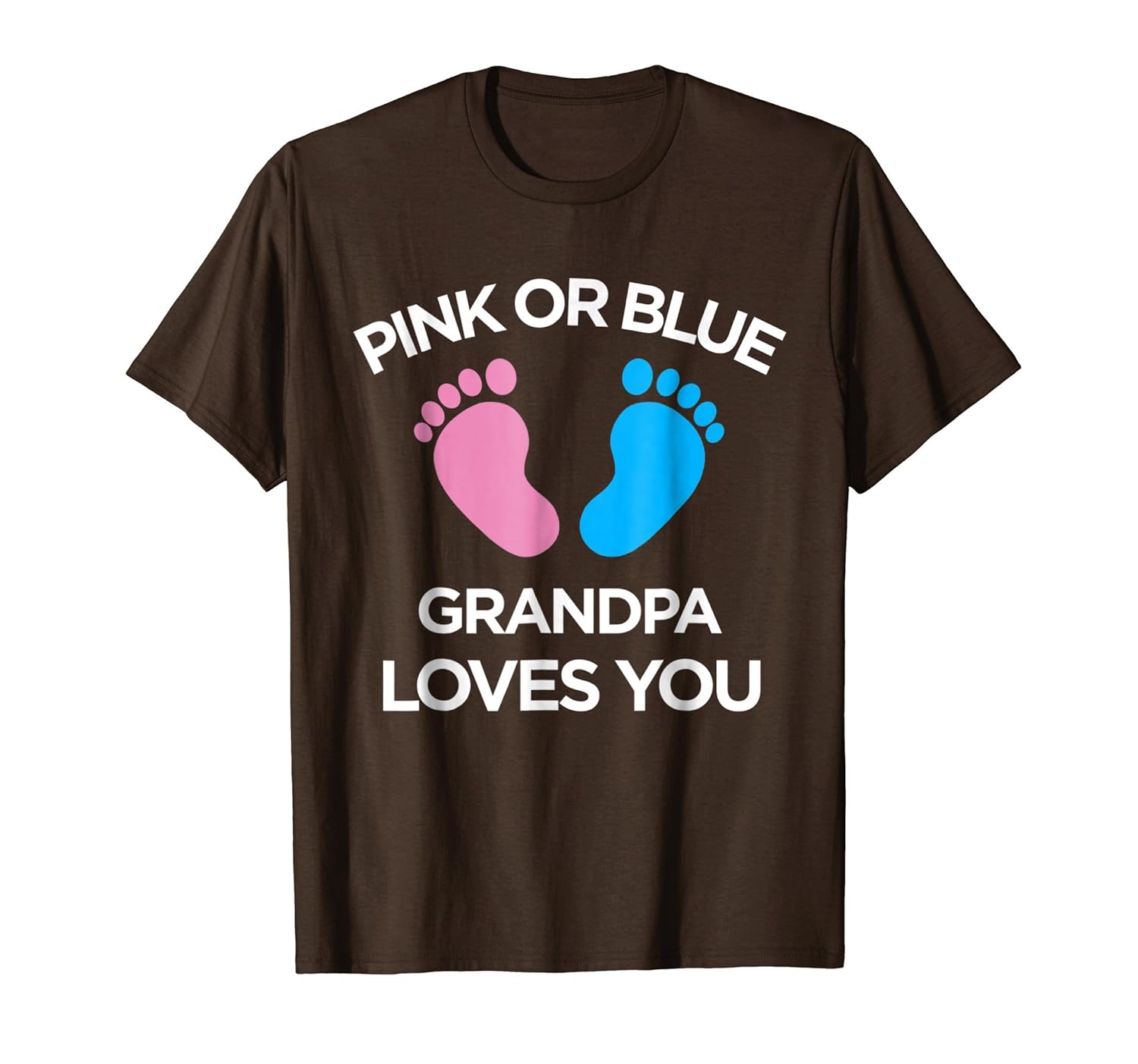 Pink Or Blue Grandpa Loves You Funny Gender Reveal T Shirt-anz