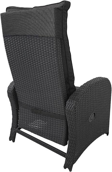 2 Stuck Polyrattan Gartensessel Rattansessel Rattanstuhl Relaxsessel Fernsehsessel Loungesessel Mit Fussteil Stufenlos Verstellbar Schwarz Auflage Schwarz Amazon De Kuche Haushalt