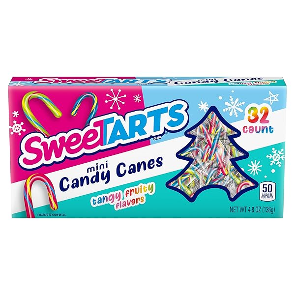 SWEETARTS MINI HOLIDAY CANDY CANES, CHRISTMAS CANDY, STOCKING...