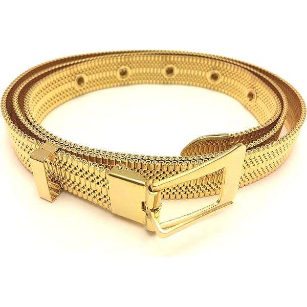 Amazon.com: Marshal Metal Fashion Belt High Polished Gold  display picture 2