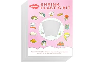 Warckon 24 Pieces Shrink Plastic Sheets, Shrink Art Paper Shrink Film Sheets Frosted Ruff n' Ready for Kids Creative Craft, Create Your Own Shinky Dinks, Earrings, Necklace, Keychains (5.7 X 4.1 inch)
