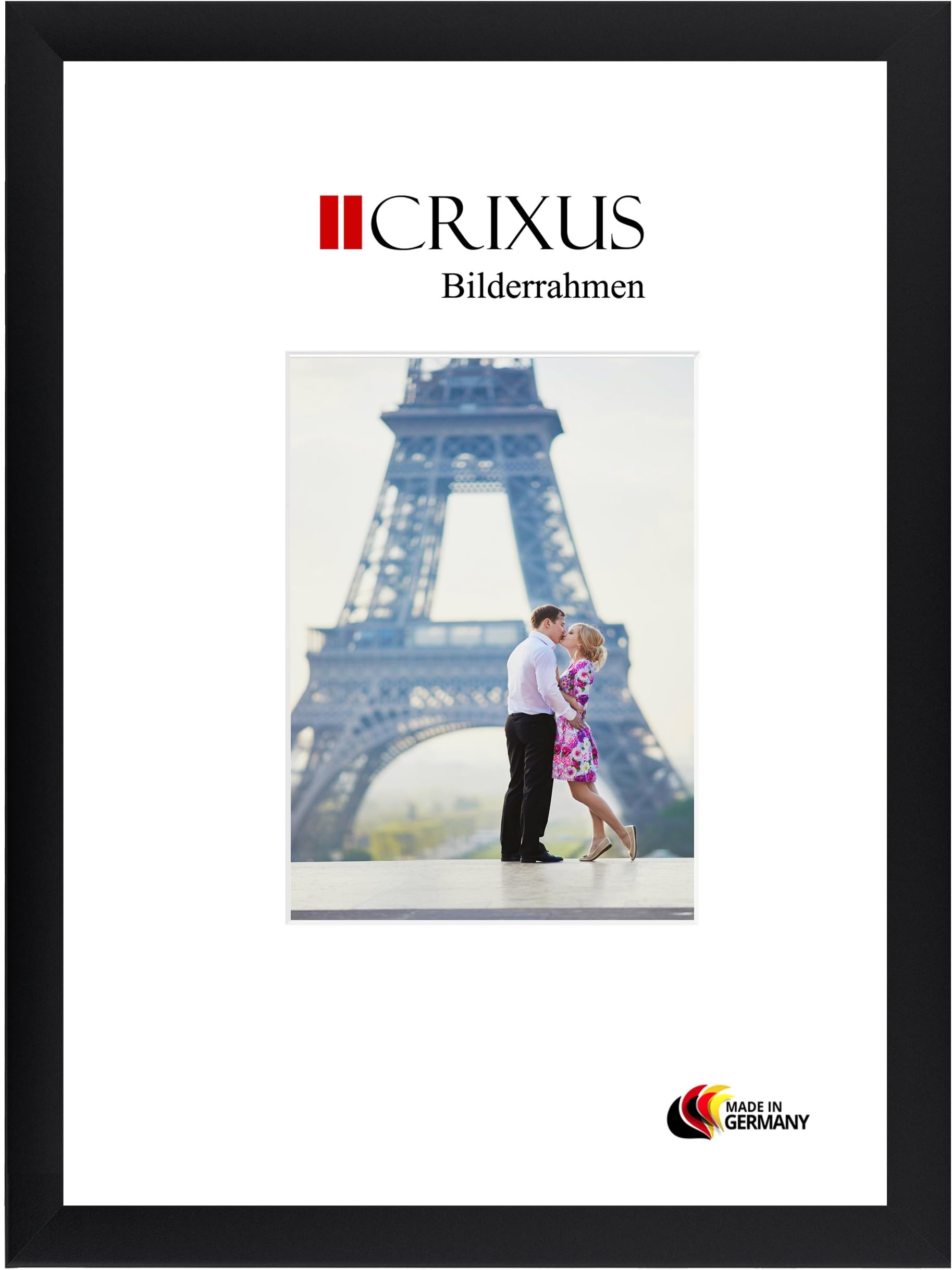 CRIXUS Crixus35 Picture Photo frame for 20 cm x 157 cm pictures, color: Black Matt, wood frame MDF with anti-reflective acrylic glass, frame width: 35mm, outside dimension: 25,8 x 162,8 cm