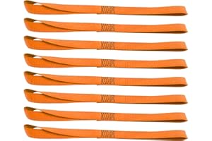 XSTRAP STANDARD Soft Loop Tie-Down Straps 8PK 1-1/16 x 18 inches - 3600LB Breaking Strength, Loops for Securing Trailering of Bikes, ATV, UTV, Motorcycles, Scooters, Dirt Bikes, Lawn Equipment, Orange