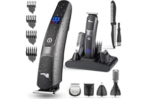 Fagaci Gentle with Skin 5 in 1 Hair Trimmer, Waterproof, Turbo Speed, Quick Charge, Body Hair Trimmer for Facial, Pubic, Groin, Electric Hair Beard Trimmer for Men Professional