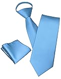 JEMYGINS 3.15“ Baby Blue Pre-tied Tie and Pocket