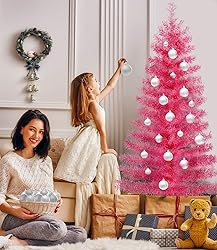 DEWUR Pre-Lit Artificial Christmas Tree, Warm White