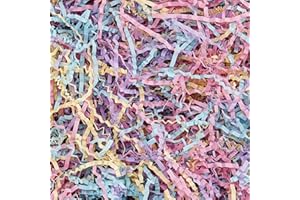 LDKGHE 4 oz Crinkle Cut Paper Shred Filler for Gift Wrapping Baskets Filling Box Birthdays Christmas Thanksgiving Easter Weddings Valentines Mother's Day Anniversaries (Pink,Purple,Blue & Yellow)