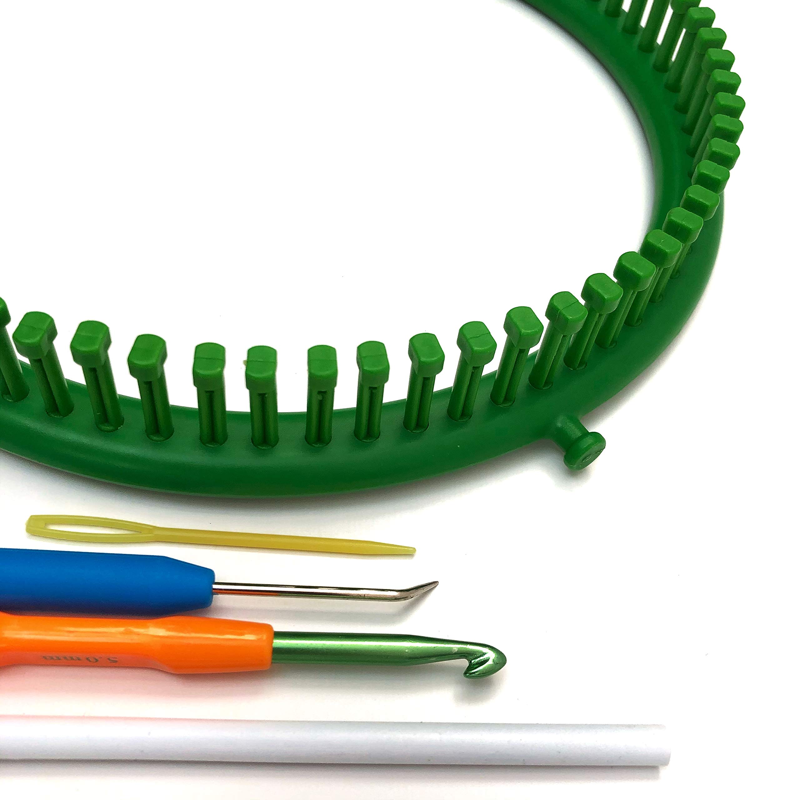 KnitUK Round Green Knitting Loom. 72 pegs Fitted (Medium Gauge Loom).