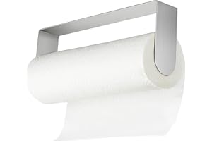 YIGII Paper Towel Holder Under Cabinet - Self Adhesive Paper Towel Rack Wall Mount for Kitchen, SUS-304 Stainless Steel Brushed