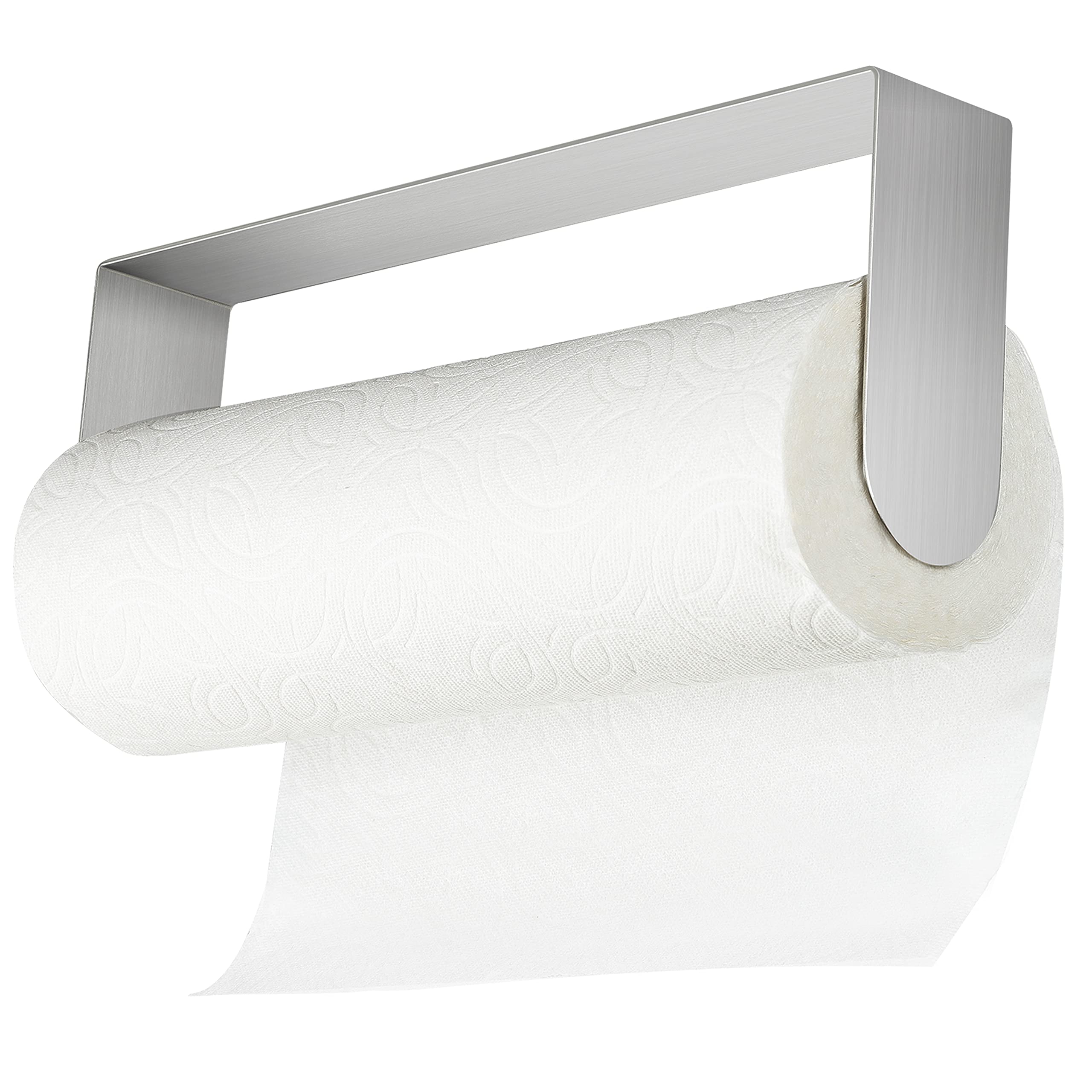 Photo 1 of YIGII Paper Towel Holder Under Cabinet - Self Adhesive Paper Towel Rack Wall Mount for Kitchen, SUS-304 Stainless Steel Brushed