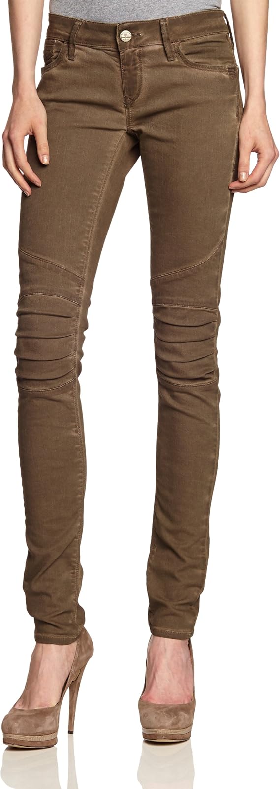 Mavi Damen Jeans Niedriger Bund Lily; Khaki Biker Oil Dyed; 1087616346