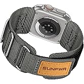 SUNFWR Rugged Nylon Band for Apple Watch Ultra 3&2&1 49mm 46mm 45mm 44mm 42mm Men,Velcro Tactical Military Strap for iWatch Series 11/10/9/8/7/6/5/4/3/2/1/SE