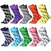 Croknit 10 Pairs Music Socks Music Lover Gifts Funny Stave Musical Notes Socks for Men Women Teachers Christmas Gift