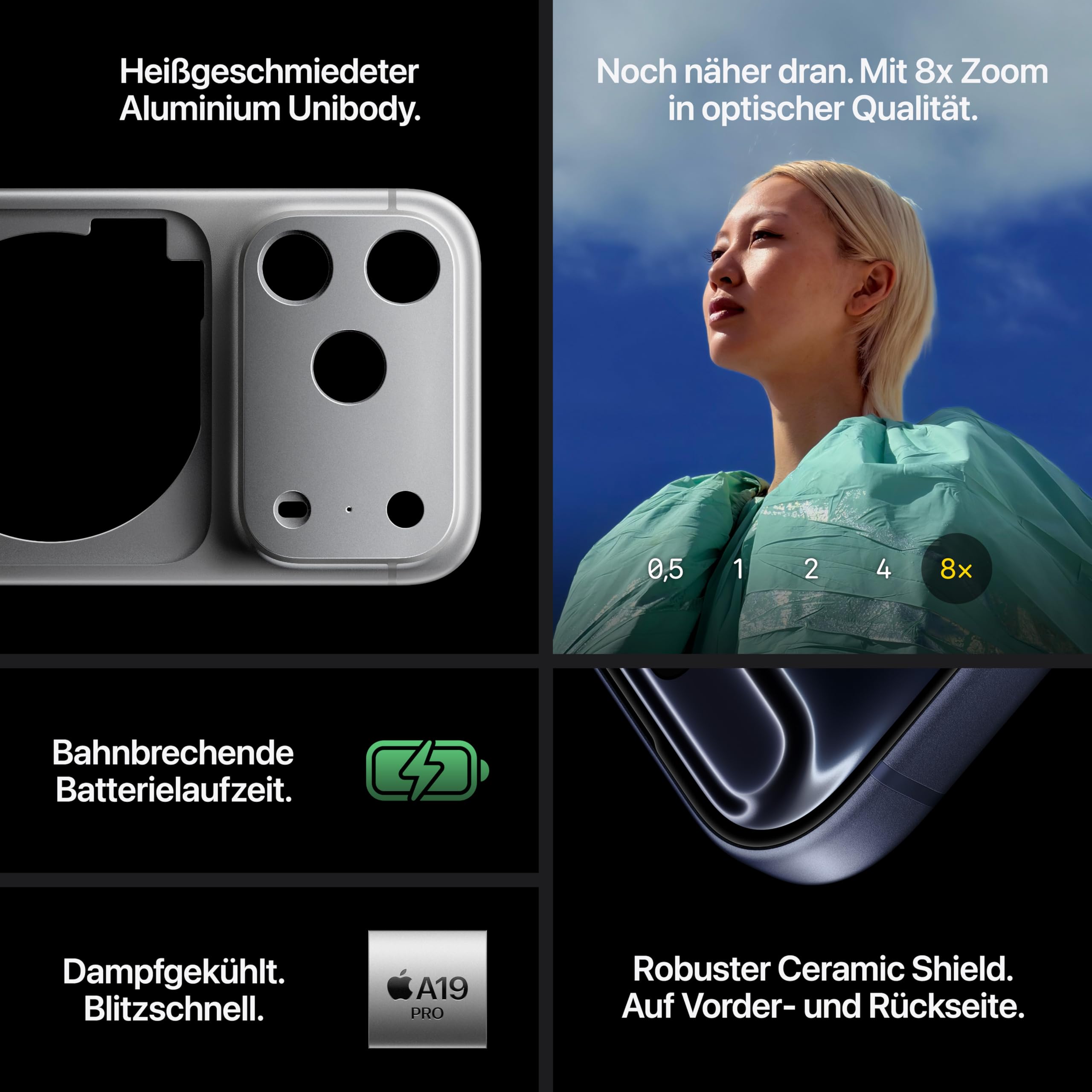 Apple iPhone 17 Pro Max 256 GB: 6,9" Display mit ProMotion, A19 Pro Chip, beste Batterielaufzeit, die es je in einem iPhone gab, Pro Fusion Kamera-System, Center Stage Frontkamera; Cosmic Orange 4