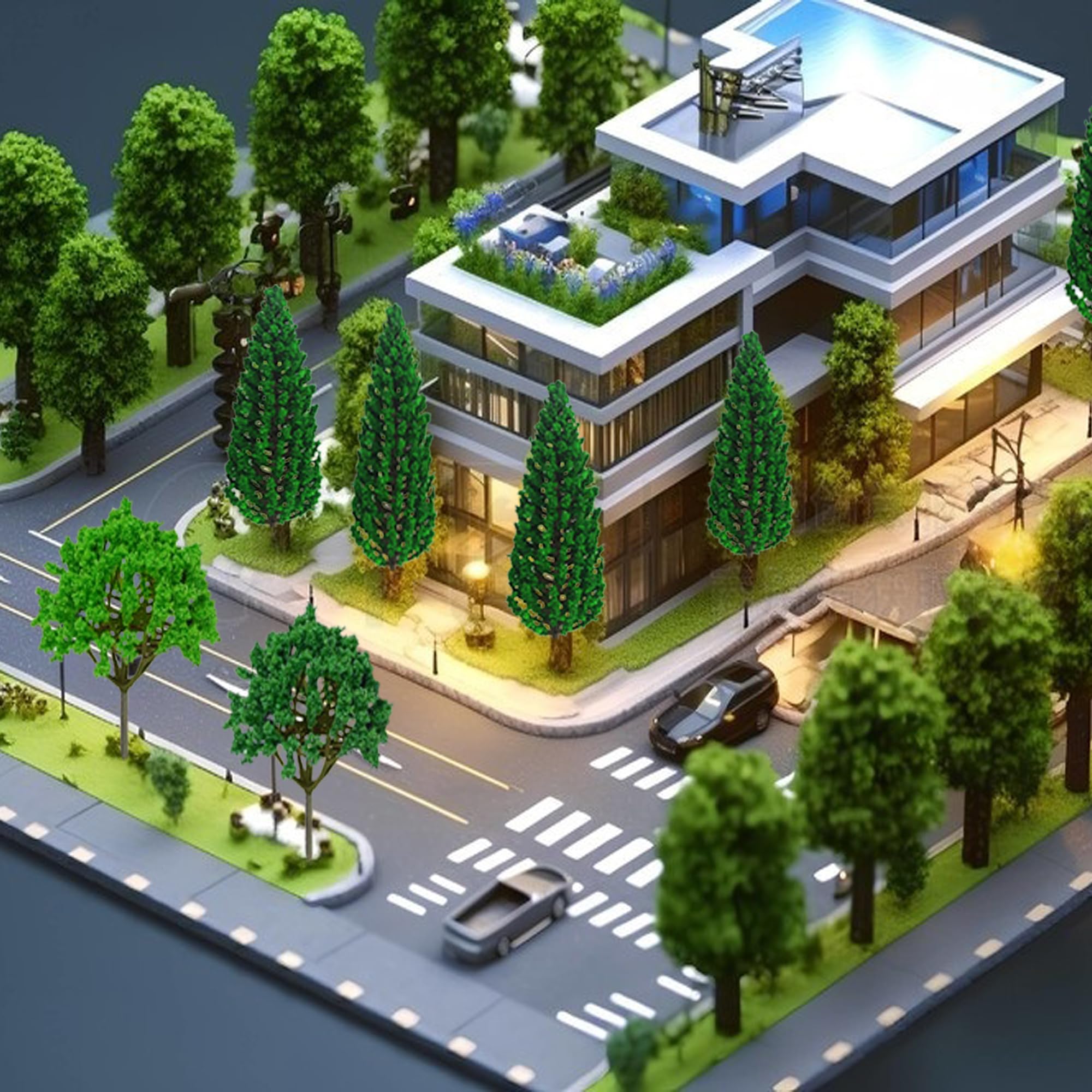 30 Pieces Model Trees Mixed 1.7-6 inch Fake Miniature Trees and Artificial Moss Rocks Diorama Architecture Mini Tress for Crafts Building Model Railway Scenery Landscape Supplies