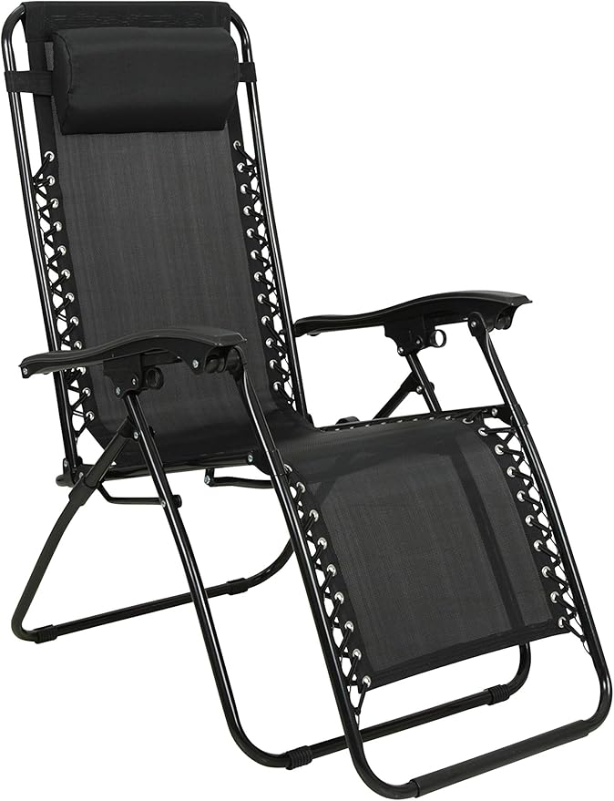 Mountain Warehouse Reclining Camping Chair Padded Head Cushion Stool