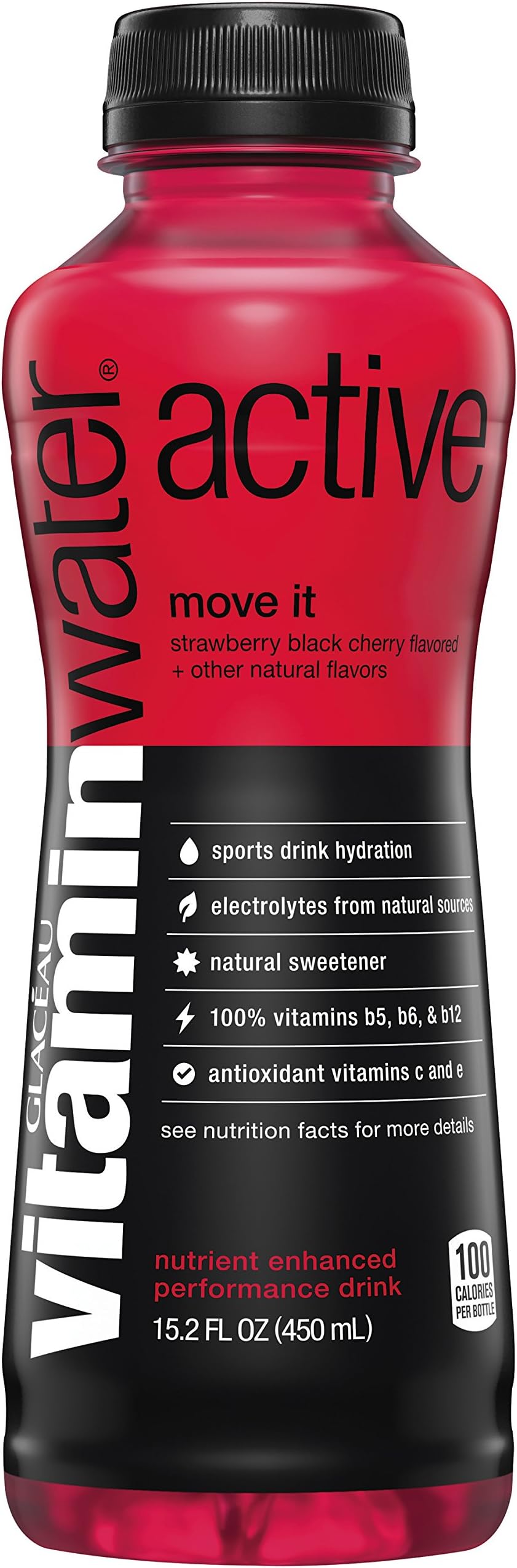 vitaminwater active move it Strawberry Black Cherry Flavored Sports Drink, 15.2 fl oz
