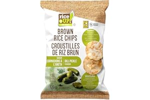 rice UP! eat smart, Brown Rice Chips Dill Pickle, 120g