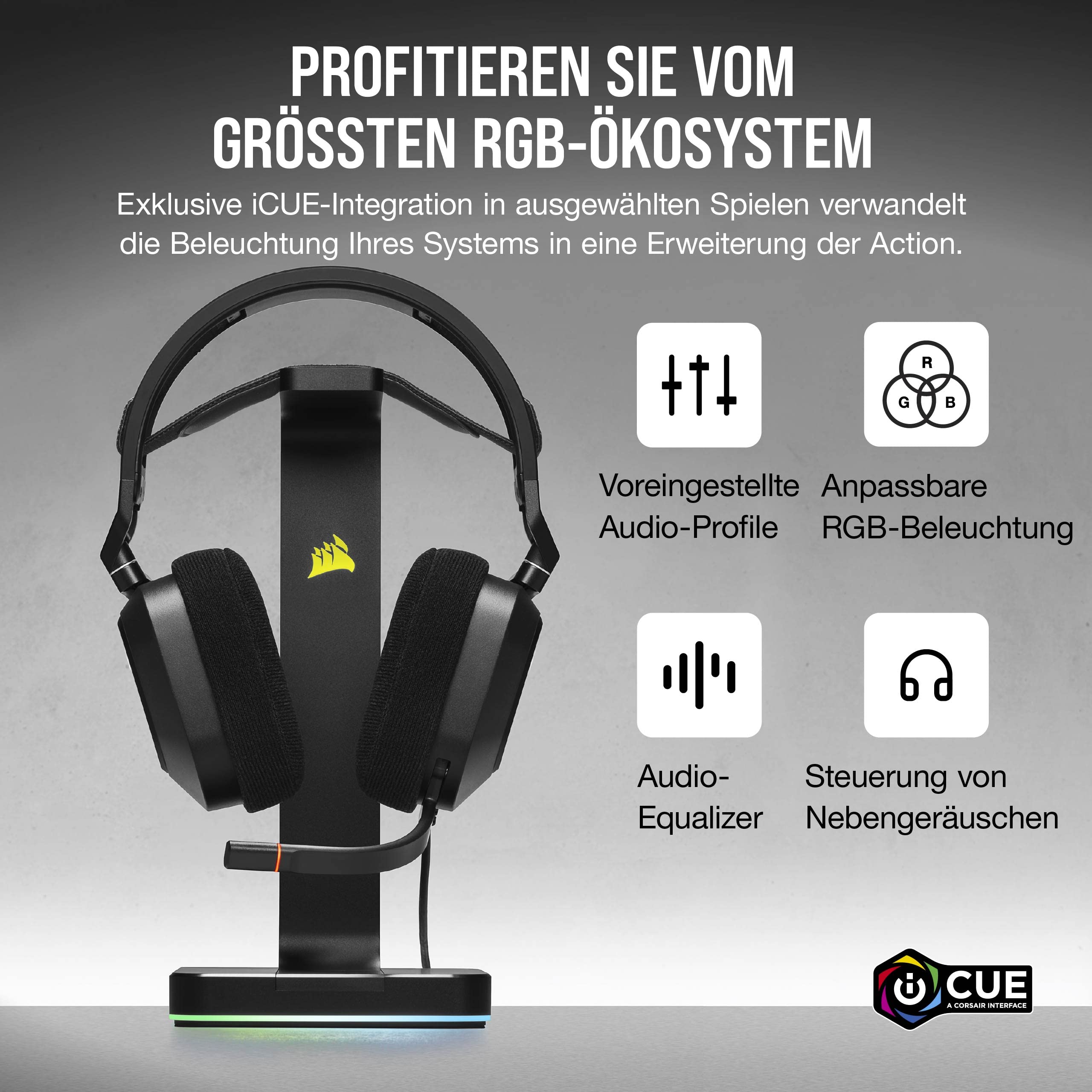 Corsair HS80 RGB USB Gaming-Headset - Schwarz 6
