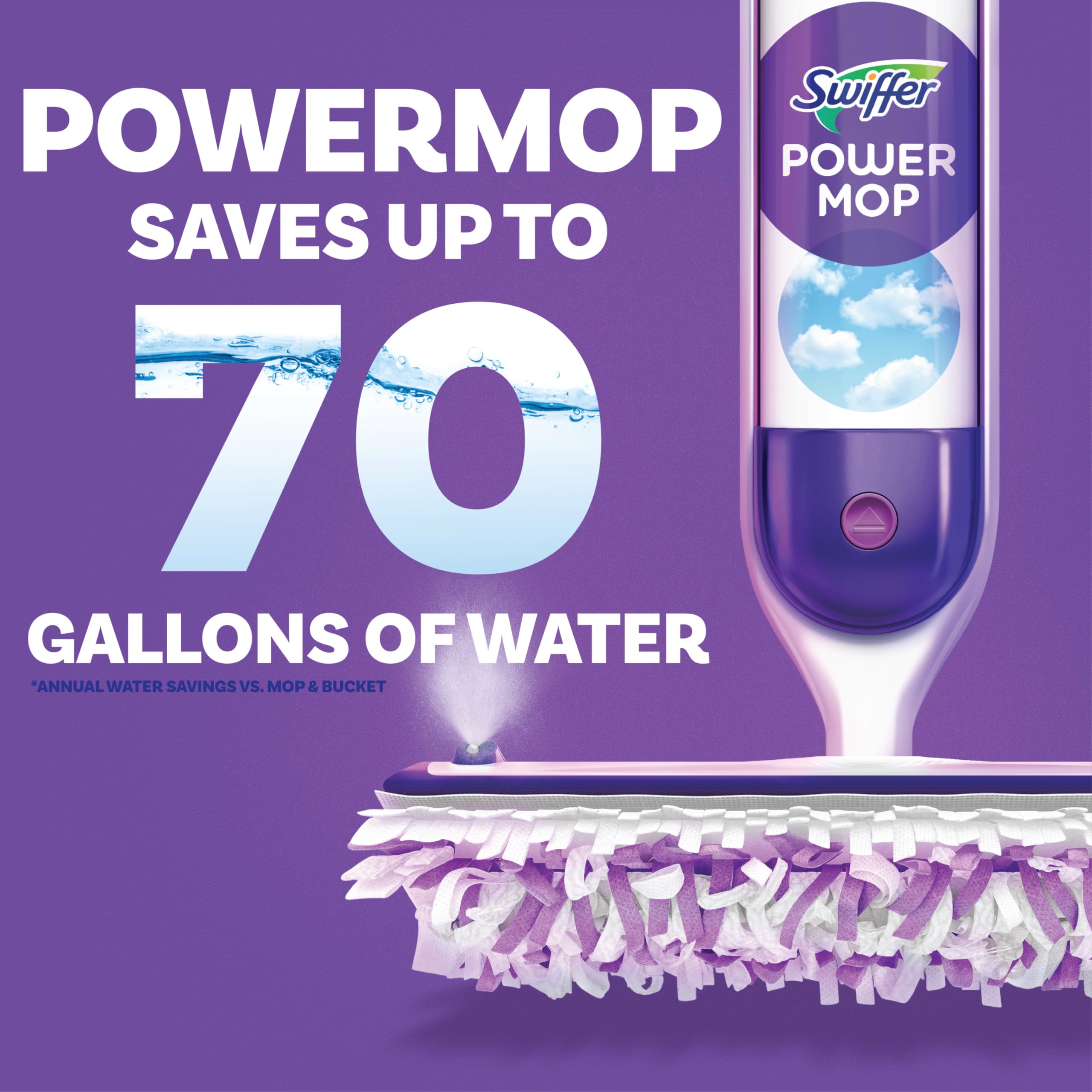 Swiffer PowerMop Wood Mopping Pad Refills for Floor Cleaning, 11 Count
